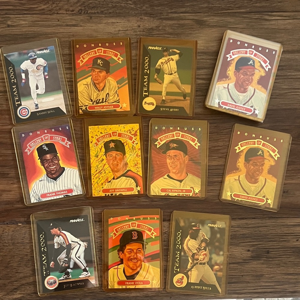 Baseball card assortment from 1990s and 2000.